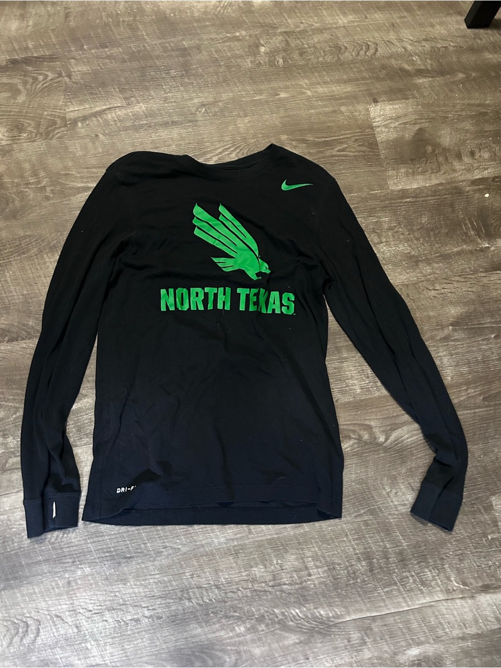 Nike Black Long Sleeve Tee with Green Graphic